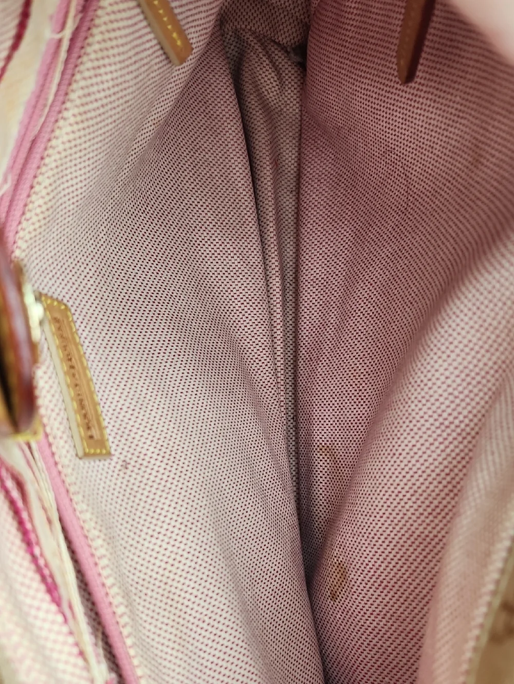 Dooney & Bourke Signature Monnogram Brown And Pink Satchel Bag‎